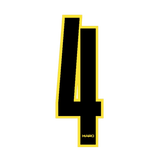 Haro - Stadium plate number 4 decal - Black Yellow - Old school bmx - Bmx Products AU