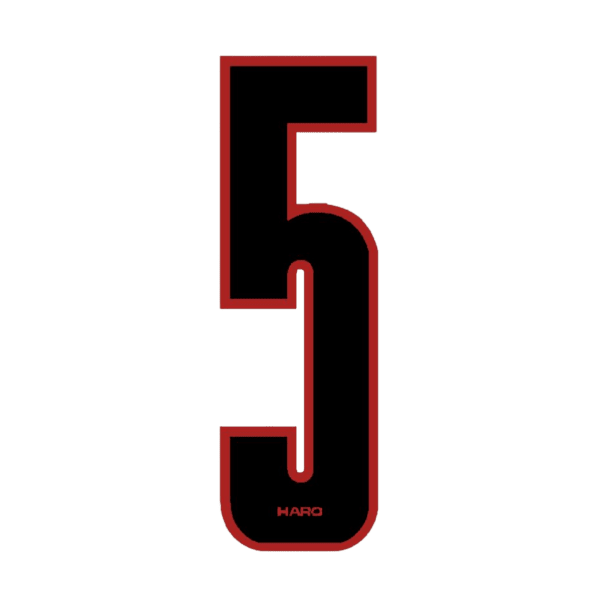 Haro - Stadium plate number 5 decal - Black Red - Old school bmx - Bmx Products AU
