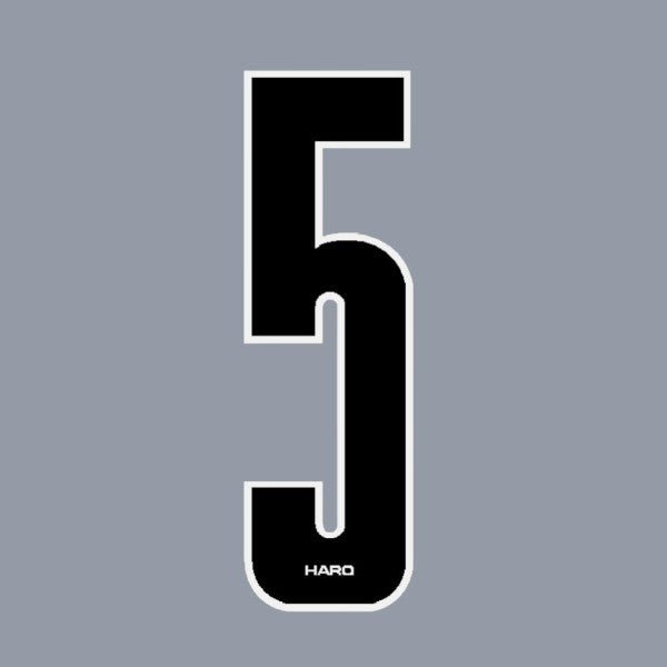 Haro - Stadium plate number 5 decal - Black White - Old school bmx - Bmx Products AU