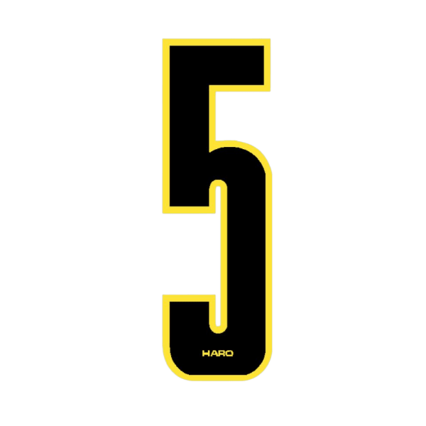 Haro - Stadium plate number 5 decal - Black Yellow - Old school bmx - Bmx Products AU
