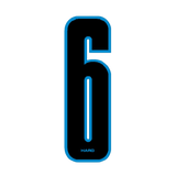 Haro - Stadium plate number 6 decal - Black Blue - Old school bmx - Bmx Products AU