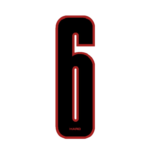 Haro - Stadium plate number 6 decal - Black Red - Old school bmx - Bmx Products AU