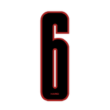 Haro - Stadium plate number 6 decal - Black Red - Old school bmx - Bmx Products AU