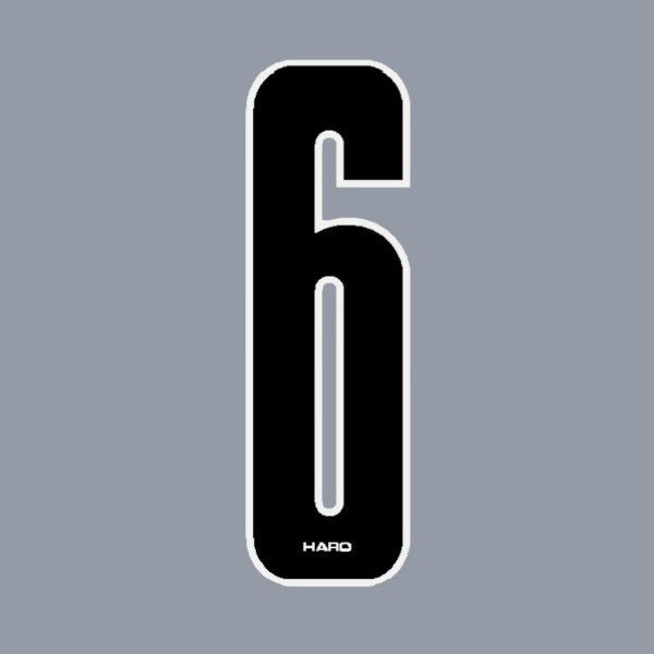 Haro - Stadium plate number 6 decal - Black White - Old school bmx - Bmx Products AU