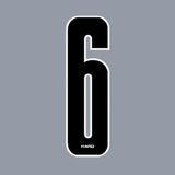 Haro - Stadium plate number 6 decal - Black White - Old school bmx - Bmx Products AU