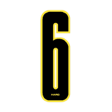 Haro - Stadium plate number 6 decal - Black Yellow - Old school bmx - Bmx Products AU