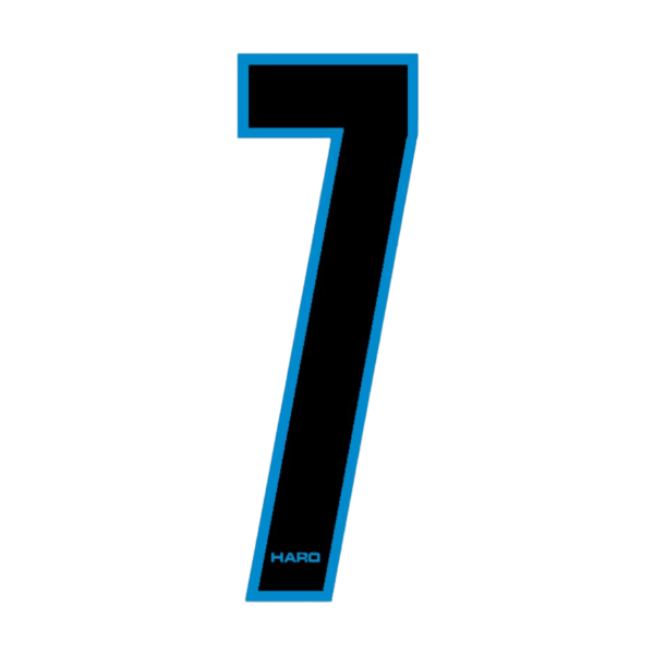 Haro - Stadium plate number 7 decal - Black Blue - Old school bmx - Bmx Products AU