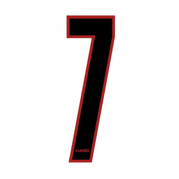 Haro - Stadium plate number 7 decal - Black Red - Old school bmx - Bmx Products AU