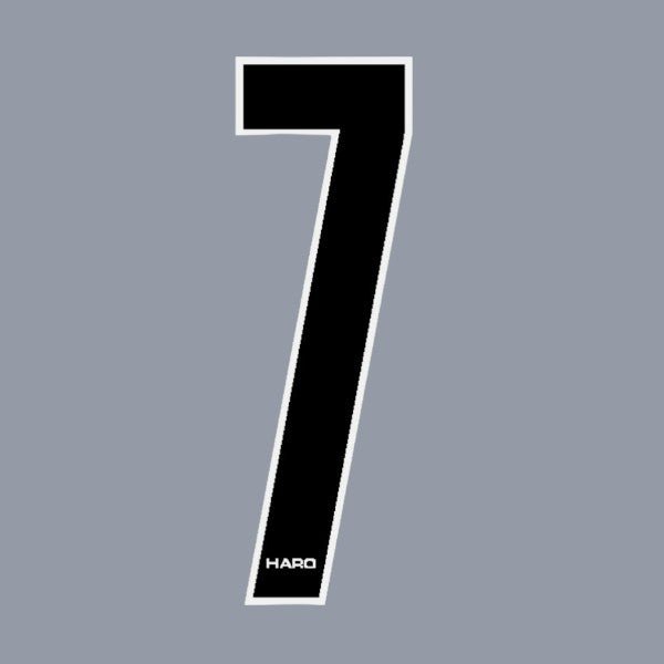Haro - Stadium plate number 7 decal - Black White - Old school bmx - Bmx Products AU