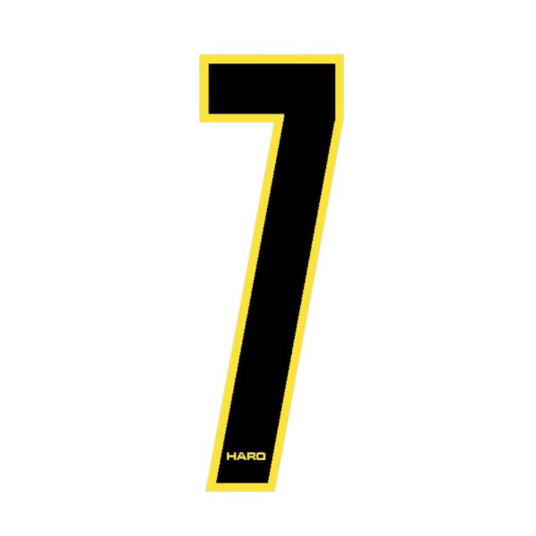 Haro - Stadium plate number 7 decal - Black Yellow - Old school bmx - Bmx Products AU