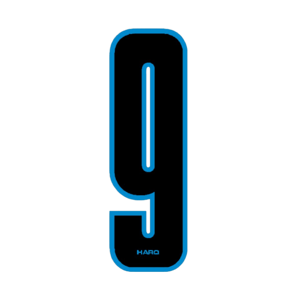 Haro - Stadium plate number 9 decal - Black Blue - Old school bmx - Bmx Products AU