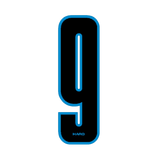 Haro - Stadium plate number 9 decal - Black Blue - Old school bmx - Bmx Products AU