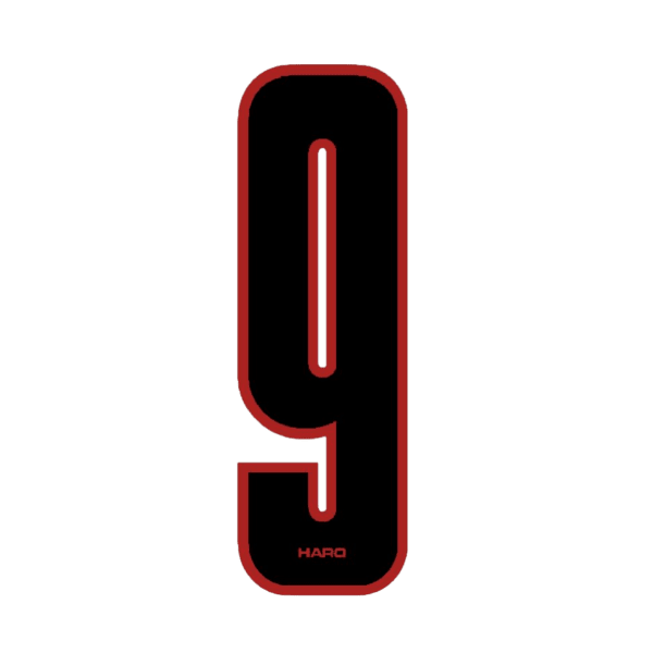 Haro - Stadium plate number 9 decal - Black Red - Old school bmx - Bmx Products AU