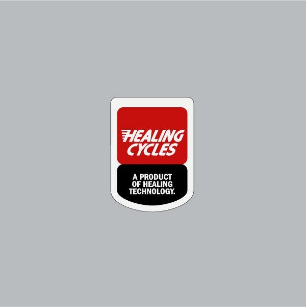 Healing - Cycles Headtube Red black 1 shape decal on chrome - Old school bmx - Bmx Products AU