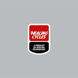 Healing - Cycles Headtube Red black 2 shapes decal on chrome - Old school bmx - Bmx Products AU
