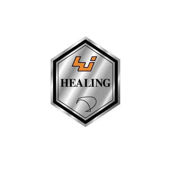 Healing - HMX600 Headtube decal on chrome - Old school bmx - Bmx Products AU