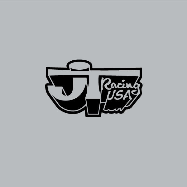 JT Racing - 3D logo - black clear decal - Old School BMX - Bmx Products AU