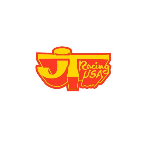 JT Racing - 3D logo - Orange & Yellow decal - Old School BMX - Bmx Products AU
