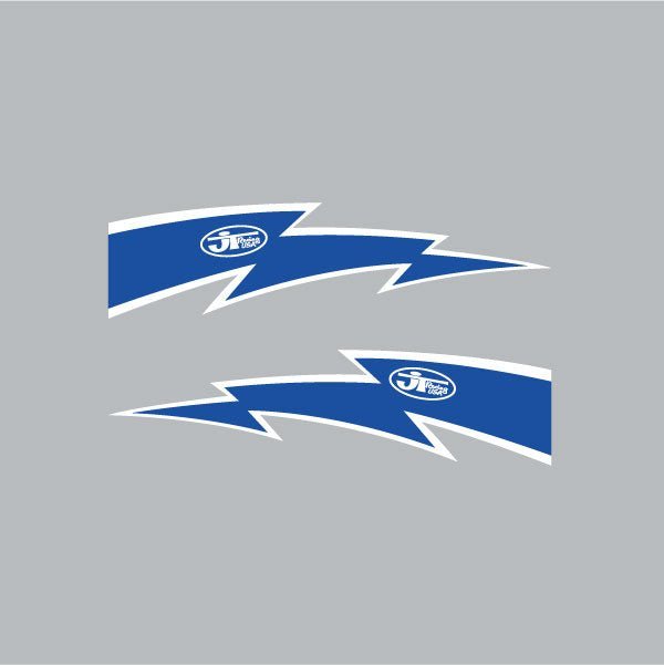 JT Racing - LIGHTNING BOLT - Blue & White decal set - Old School BMX - Bmx Products AU