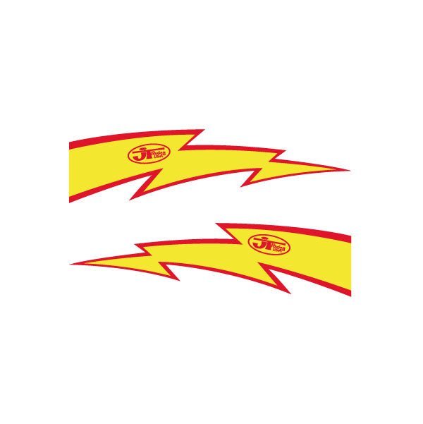 JT Racing - LIGHTNING BOLT - Red & Yellow decal set - Old School BMX - Bmx Products AU