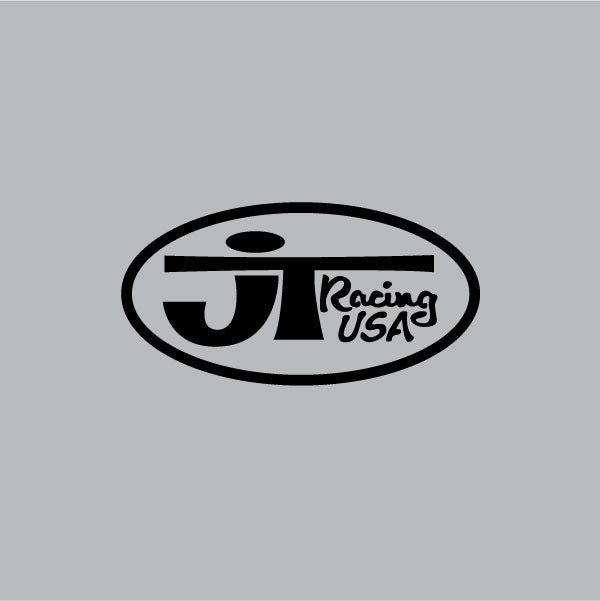 JT Racing - OVAL - Black & Clear decal - Old School BMX - Bmx Products AU