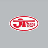 JT Racing - OVAL - Red & White decal - Old School BMX - Bmx Products AU