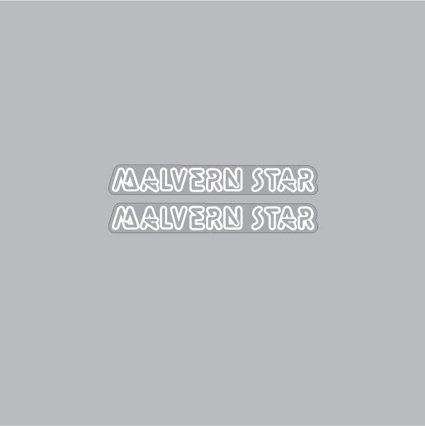 Malvern Star - WHITE side seat decals - old school bmx - Bmx Products AU