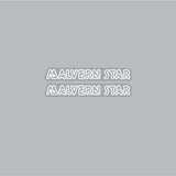 Malvern Star - WHITE side seat decals - old school bmx - Bmx Products AU