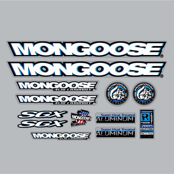 Mongoose - 1997 SGX - Polished frame - Decal set - old school bmx - Bmx Products AU