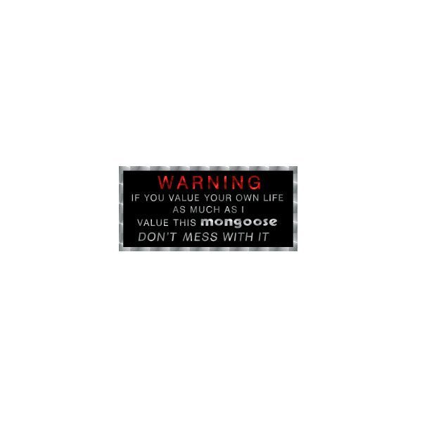 Mongoose 2 color PRISM Warning decal. - Old school bmx - Bmx Products AU