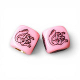 Mongoose - Maurice Logo Dice Tire Valve Caps (Pair) - Pink - old school bmx - Bmx Products AU