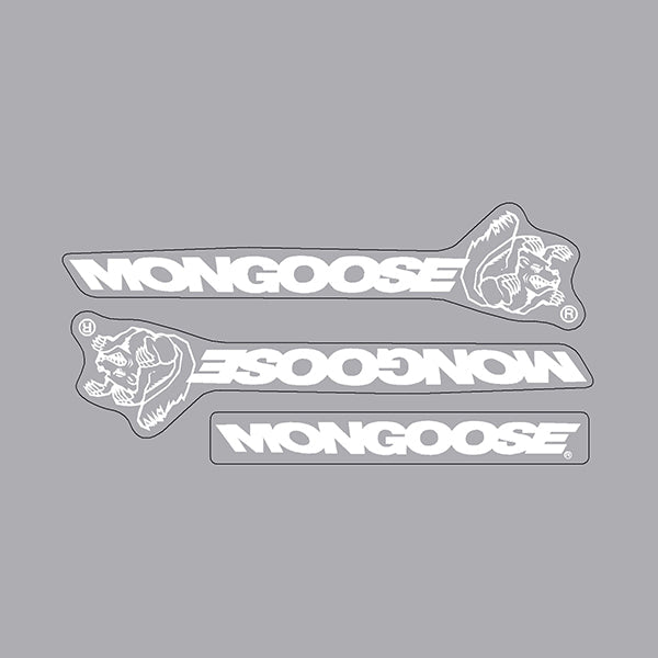 Mongoose - Mid school - White Seat decals - old school bmx - Bmx Products AU