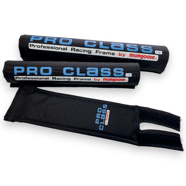 Mongoose Nylon pad set - PRO CLASS "custom" BLACK - old school bmx - Bmx Products AU