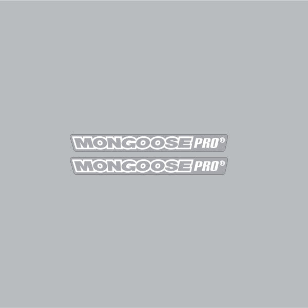 Mongoose PRO - Mid school Crank WHITE OUTLINE decals - old school bmx - Bmx Products AU