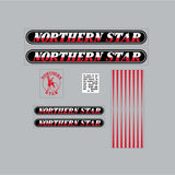 Northern Star - Decal set for White frame - old school bmx - Bmx Products AU
