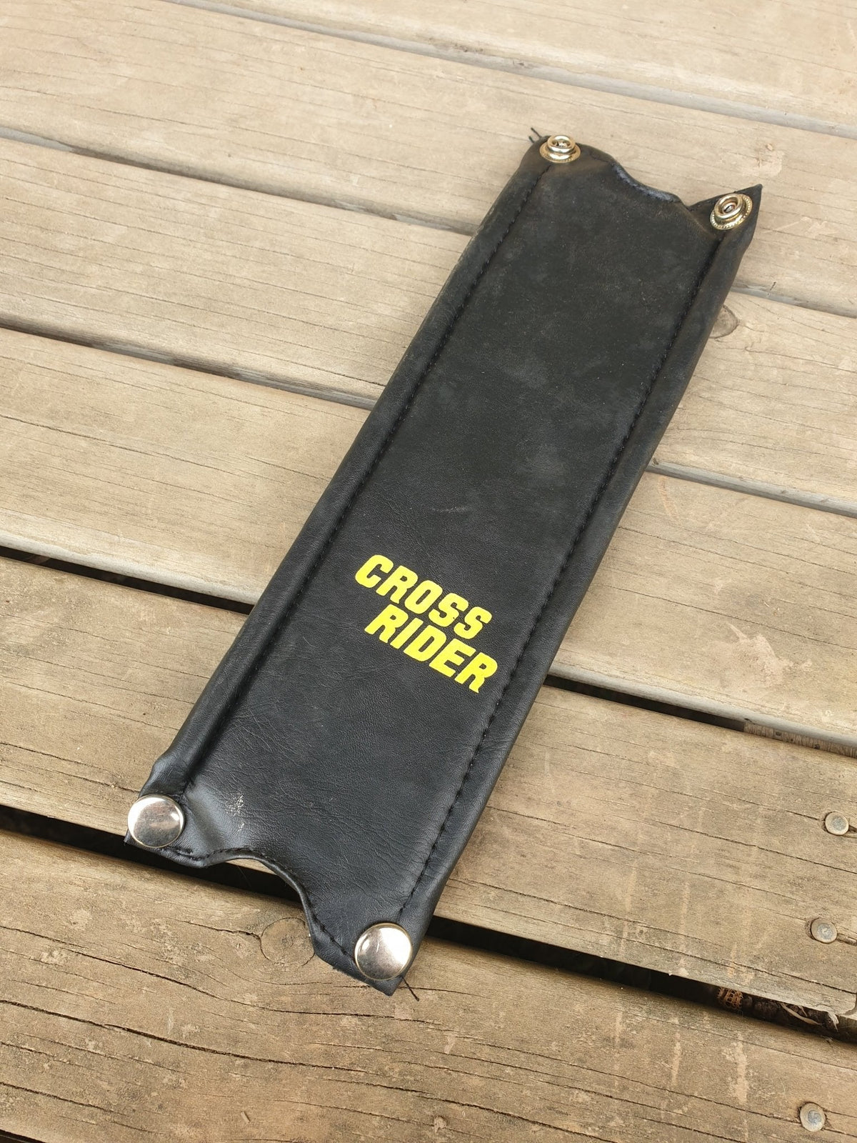 NOS - Crossrider - STEM pad Black with Yellow lettering - old school bmx - Bmx Products AU
