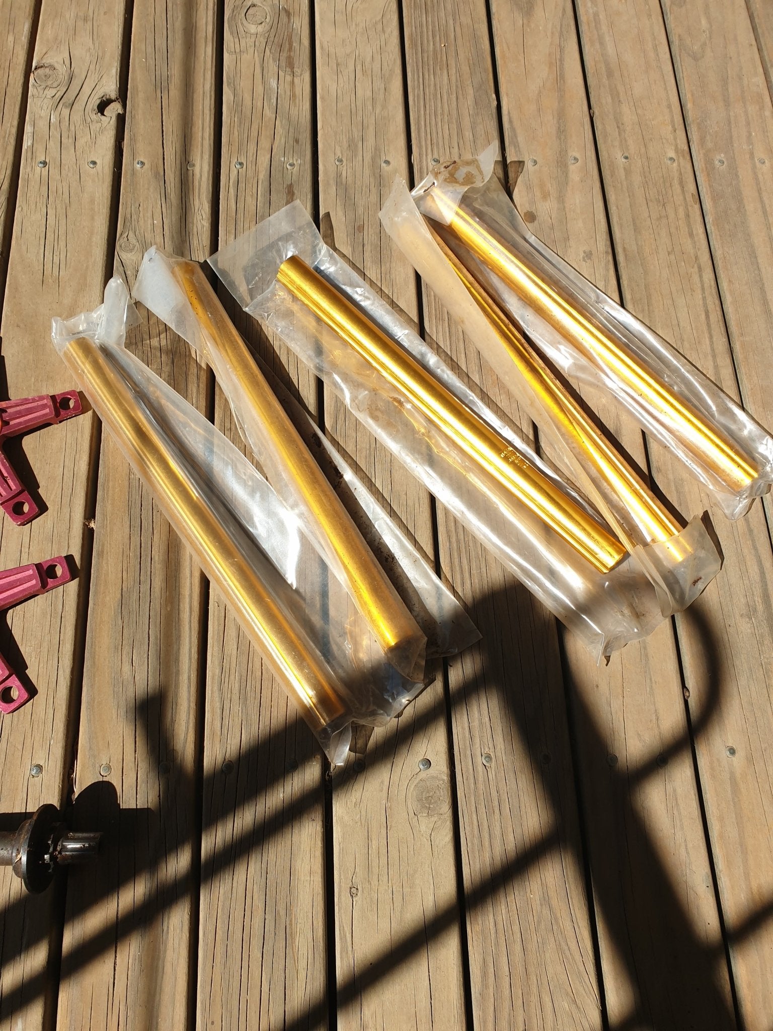 NOS - SR - 2 sided Fluted 22.2 GOLD seat pole - old school bmx - Bmx Products AU