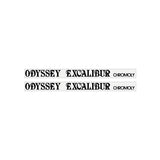 Odyssey - Excaliber black crank decals - old school bmx - Bmx Products AU