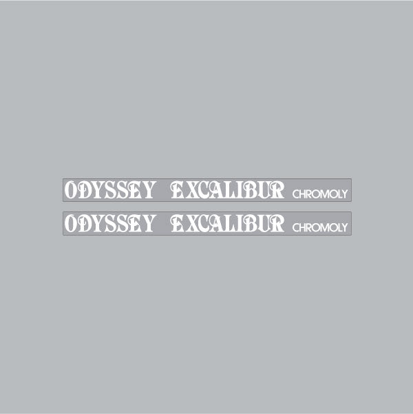 Odyssey - Excaliber white crank decals - old school bmx - Bmx Products AU