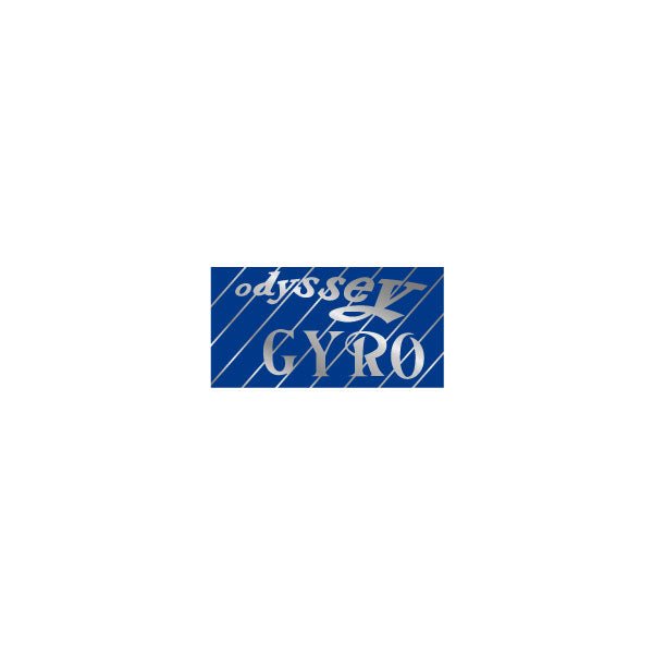 Odyssey - Gyro Cable - Blue on chrome decal - old school bmx - Bmx Products AU