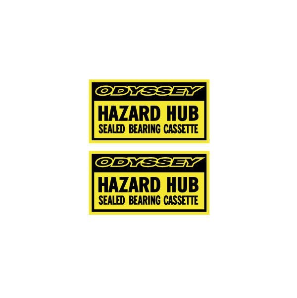Odyssey - Hazard Sealed bearing CASSETTE hub decals - old school bmx - Bmx Products AU