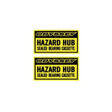 Odyssey - Hazard Sealed bearing CASSETTE hub decals - old school bmx - Bmx Products AU