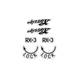 Odyssey - RX3 Black on clear Lever decals - old school bmx - Bmx Products AU