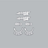 Odyssey - RX3 White on clear Lever decals - old school bmx - Bmx Products AU