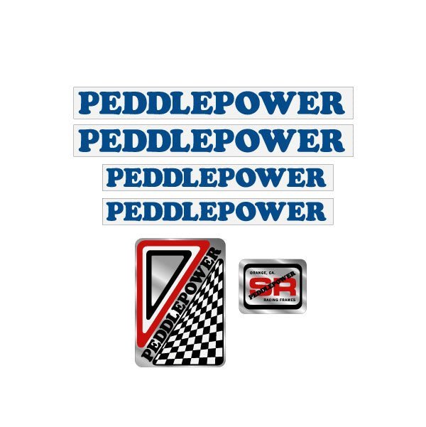Peddlepower - Early BLUE decal set - old school bmx - Bmx Products AU