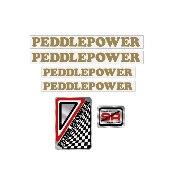 Peddlepower - Early GOLD decal set - old school bmx - Bmx Products AU
