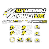 Powerlite - P28 Yellow White Black on Clear decal set - old school bmx - Bmx Products AU