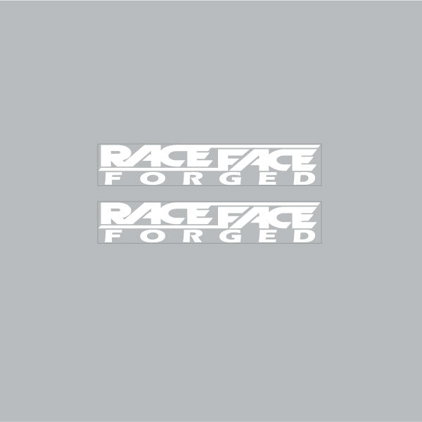 Race face - Forged crank decals in WHITE on clear - Old school bmx - Bmx Products AU