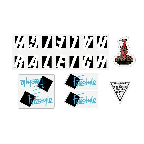 Raleigh - Freestyle Aussie decal set - Old school bmx - Bmx Products AU