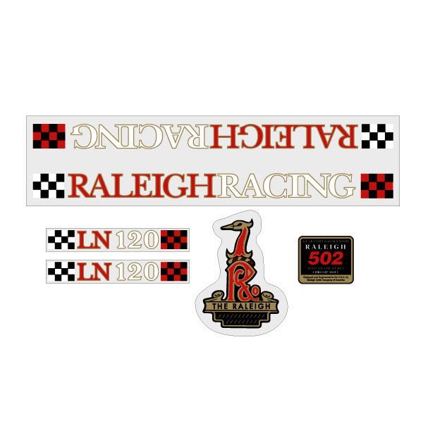 Raleigh - LN120 bmx RED on Clear decal set - Old school bmx - Bmx Products AU